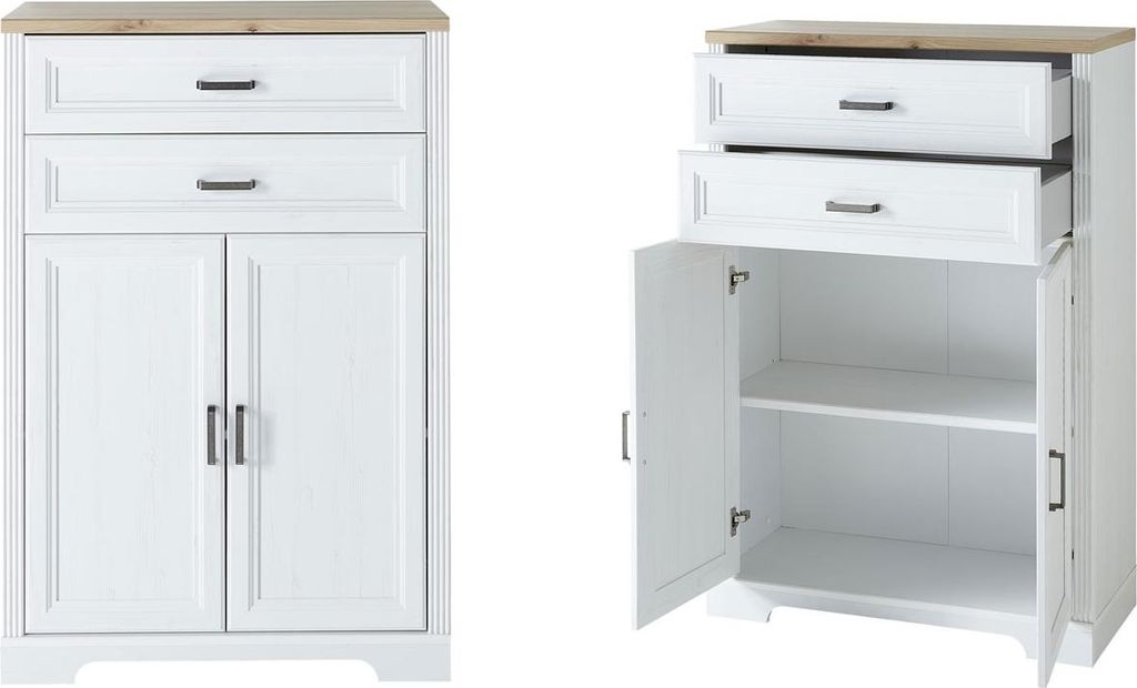 Aktenschrank 12 Jasmin Büroschrank Pinie weiß Artisan Eiche Produktbild 
