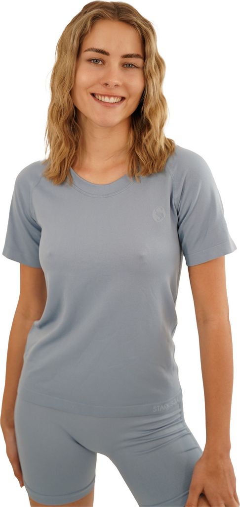 STARK SOUL Damen Sportshirt Kurzarm -RACER- Sport T-Shirts, Seamless – Sky Blue - Gr.: M/L