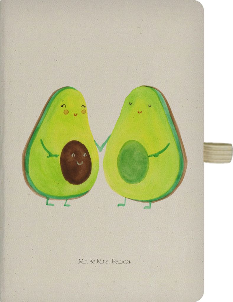 Mr. & Mrs. Panda Notizbuch A5 Avocado Pärchen - Transparent - Geschenk, Kladde, Hochzeit, Journal, Avocados, Schreibheft, Familie, Adressbuch, Rei...