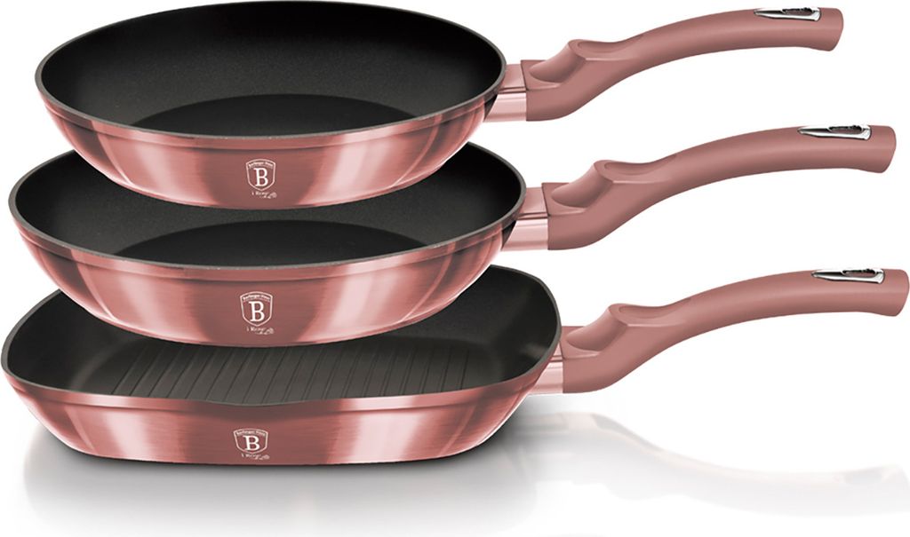 Berlinger Haus I-Rose Bratpfannenset + Grillpfanne Produktbild 