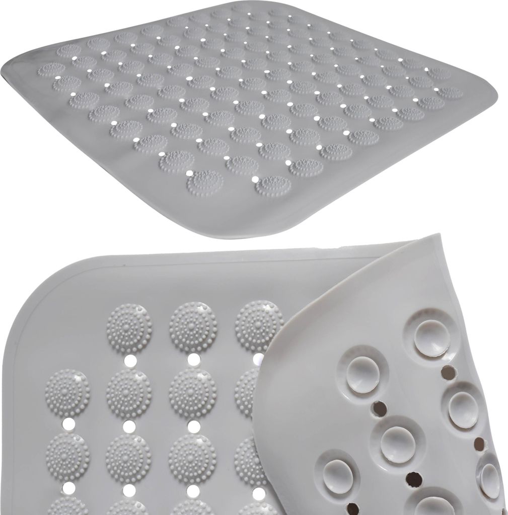 Sepio Badewannenmatte Grau 43,5x43,5 cm, Duschmatte rutschfest, Antirutschmatte Badewanne, Duschmatte, Rutschmatte Badewanne, Bathroom Mat