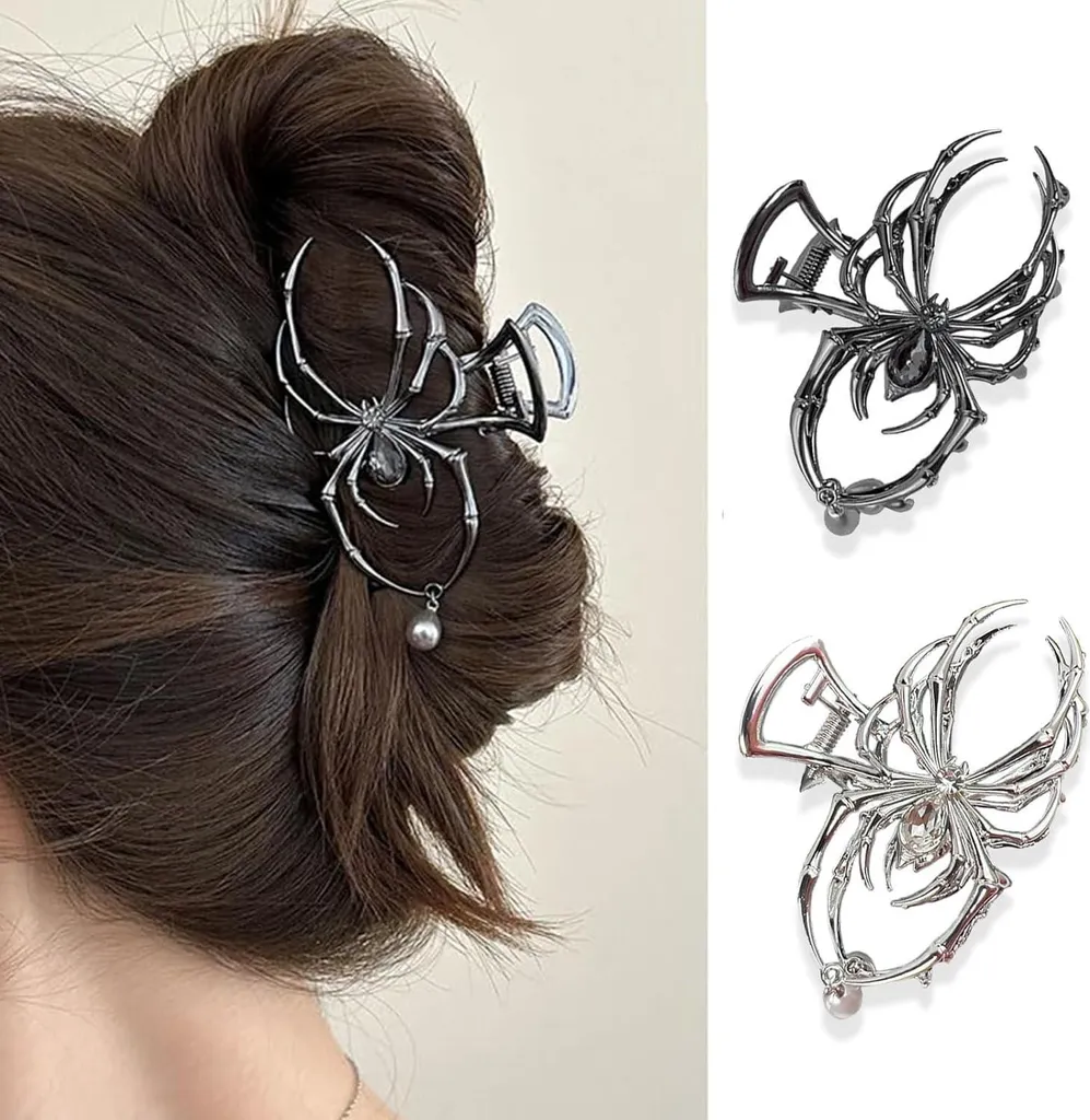 Accessoires cheveux araignée pour soirée Halloween ou style Y2K dark
