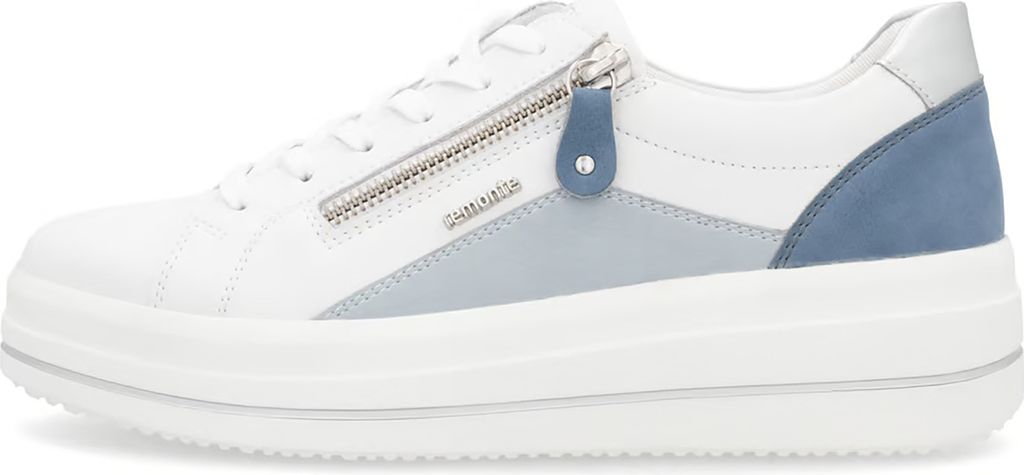 Remonte Damen Sneaker in Weite G und herausnehmbare Einlage Reißverschluss D1C01, Größe:37 EU, Farbe:Blau