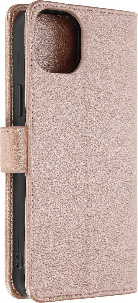 Etui Kunstleder mit Standfunktion für Apple iPhone 15 – Rosegold