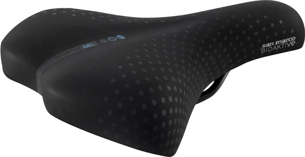 Selle de vélo Gel Large San Marco Sportive unisexe en daim noir robuste
