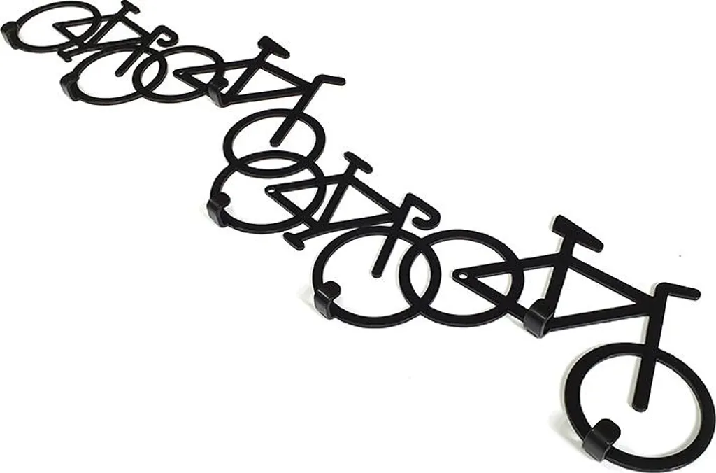Accrochage Mural Cycloo Vélos en Acier Découpé au Laser Noir Sablé 60cm