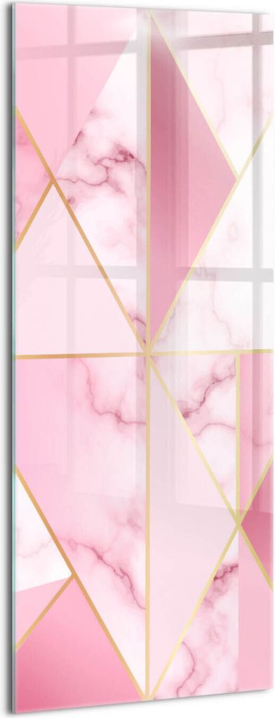 Designer Glasbild - Wandbild - Glas Bild - 50x125 cm - Geometrischer Marmor