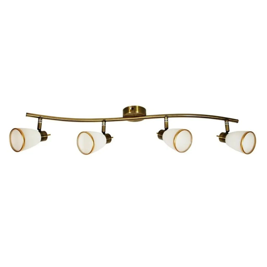 Spot Plafonnier REGENT 4xG9 40W Luminaire Patine et Blanc Vintage