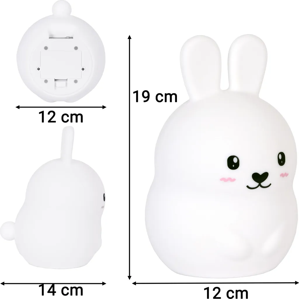 Veilleuse Lapin tactile silicone LED multicolore et rechargeable USB