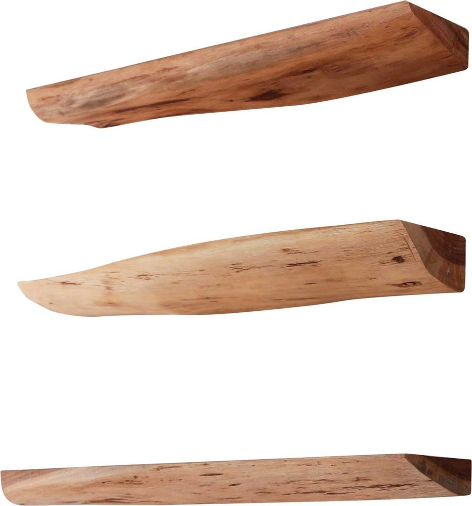 3er Set Wandregale Macy 60 cm - Akazie