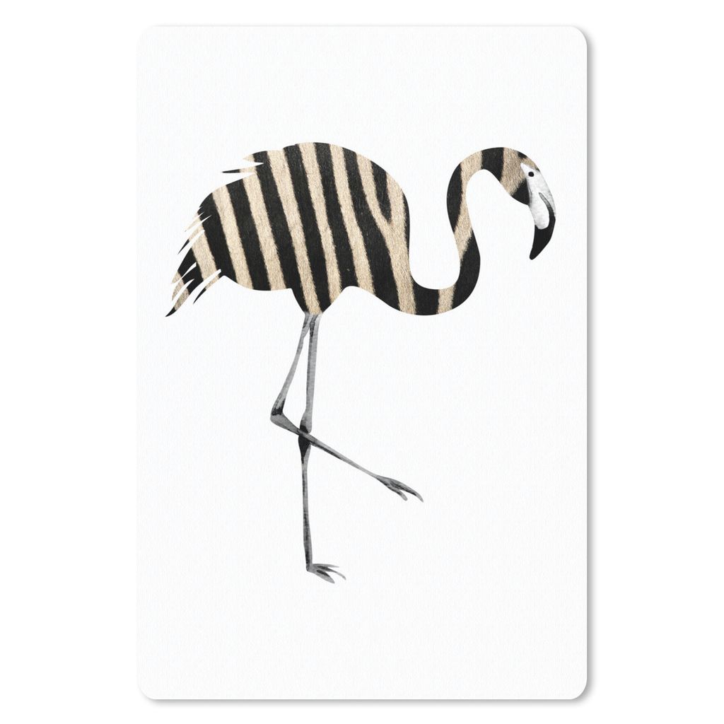 MuchoWow Mauspad Mousepad Flamingo - Zebra - Schwarz und weiß 18x27 cm - Mousepads - Maus Mat - Pad - Mausunterlage