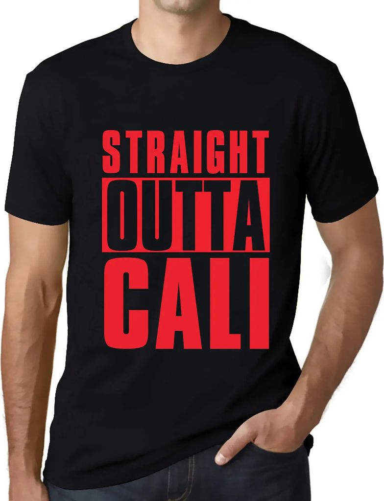 Herren Grafik T-Shirt Straight Outta Cali Öko-Verantwortlich Vintage Jahrgang Kurzarm Lustige Druck Geburtstag Geschenk Mann