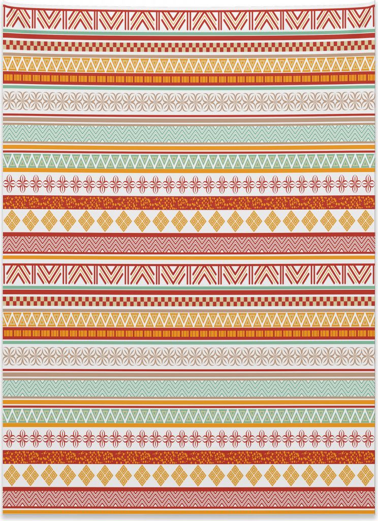 Abakuhaus Stammes Wandteppich, Gestreift mit Kunst aus Weiches Mikrofaser Stoff Kein Verblassen Klare Farben Waschbar, 110 x 150 cm, Ringelblume Ro...