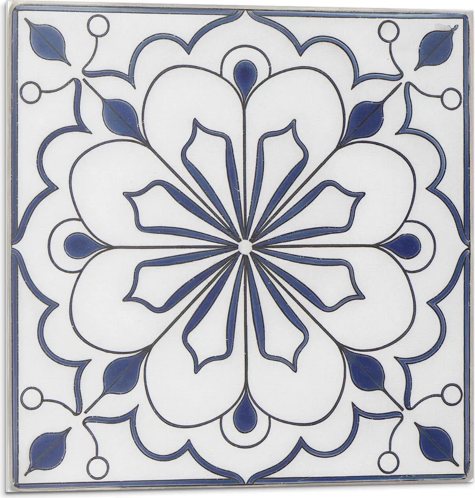 Piastrelle Autoadesive 50x50 Motivo Floreale Ceramica 3D PVC Vinile