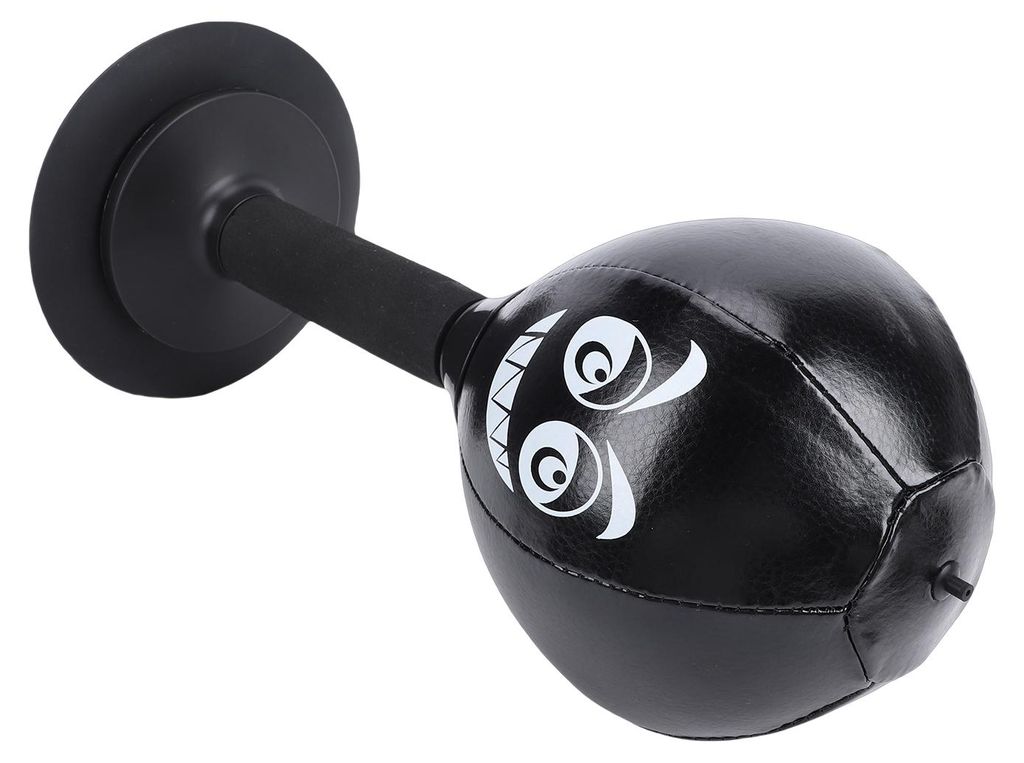 Tisch-Boxsack mit Saugnapfhalterung – tragbarer Box-Trainingsball für den Schreibtisch zu Hause – schwarz, inklusive Pumpe und Saugnapf