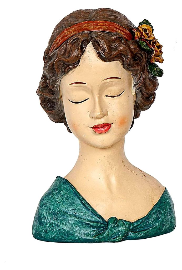 Elegante Büste einer Dame aus hochwertigem Kunstharz, detailliert und kunstvoll gefertigt