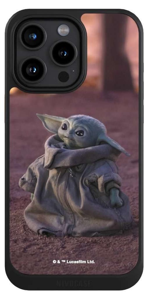 NIVOCASE Hülle für Apple iPhone 15 Pro Max Handyhülle NIVOcore Case Schwarz Star Wars Baby Yoda The Child
