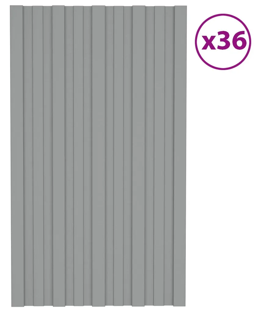 Panneaux en acier galvanisé gris 80x45cm pour toiture résistante vidaXL