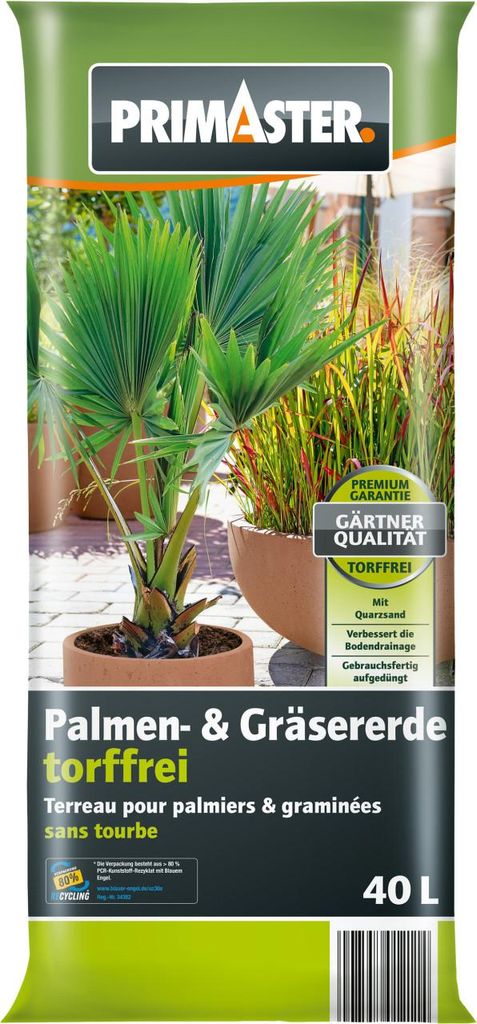 Primaster Palmen- & Gräsererde torffrei 40 L Produktbild 