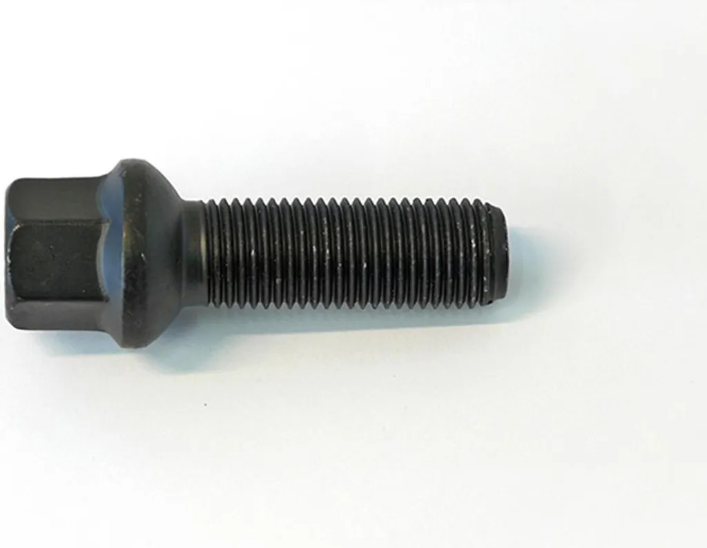 Boulon de roue pour jantes alu et acier M14x1,5 noir à collerette R14