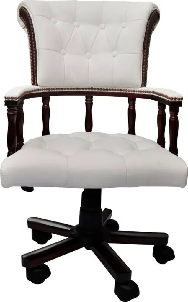 vidaXL Chaise de bureau pivotante blanche design ergonomique réglable