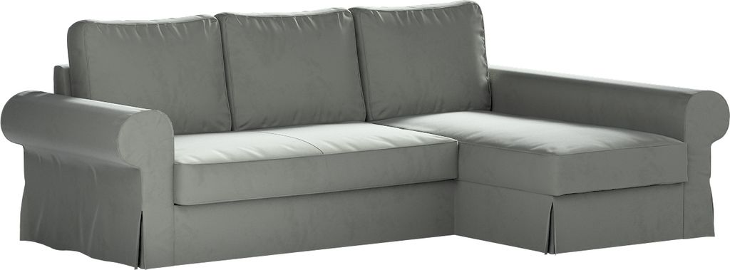 Dekoria Bezug für Backabro Bettsofa / Recamiere, grau, Bezug für Bettsofa Backabro mit Recamiere