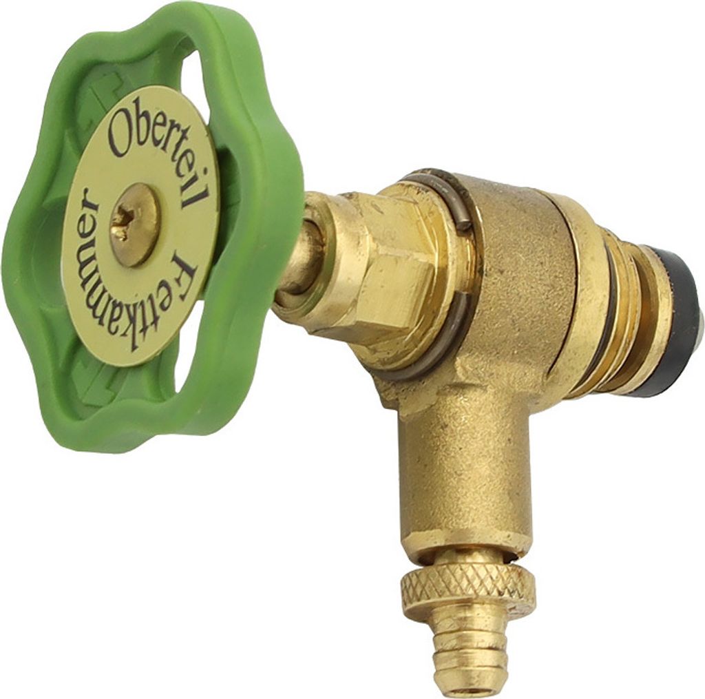 Oberteil Durchgangsventil mit Entleerung Messing Steigende Spindel