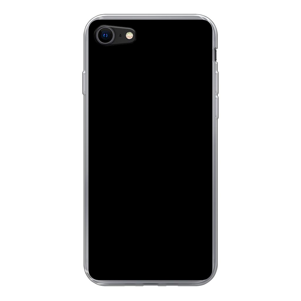 MuchoWow Handyhülle Schutzhülle Hülle für iPhone 8 Schwarz - Dunkel - Massiv - Farbe Silikon Softcase Handy Hülle - Schutzhaube