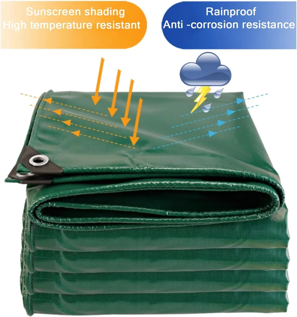 Bâche en PVC avec œillets renforcés 2x3m - Protection UV Vert Émeraude