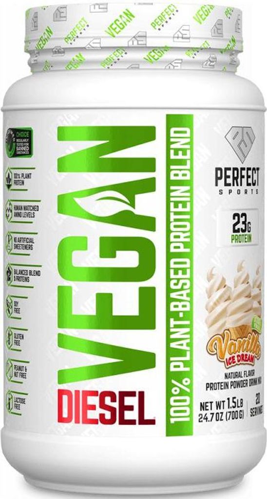 Perfect Sports Diesel Vegan 100% Plant-Based Protein (700g) Vanilla Ice Dream - Eiweiße - Veganes Eiweiß