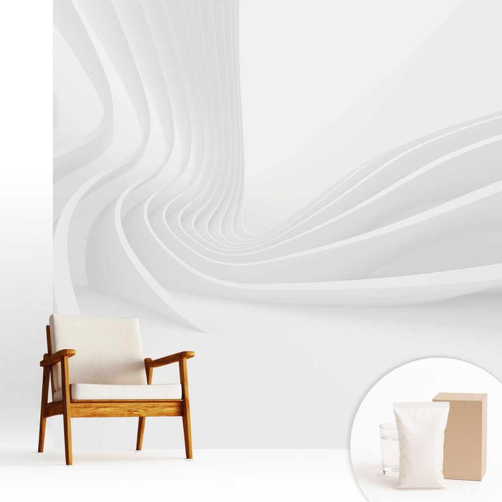 Fototapete - 250x250 cm - Tapete - Wandtapete - Wandbilder - Dekofolie - Tapete Folie - Wand - Dekoration - Wohnzimmer - Wellenlinien