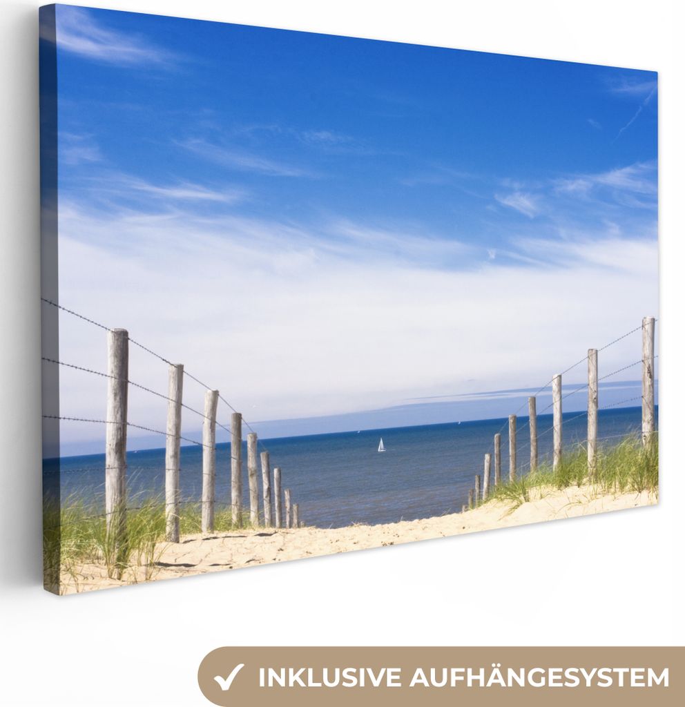 OneMillionCanvasses - Leinwandbilder - 150x100 cm, Meer - Himmel - Blau, Wandbilder Kunstdruck Wanddekoration