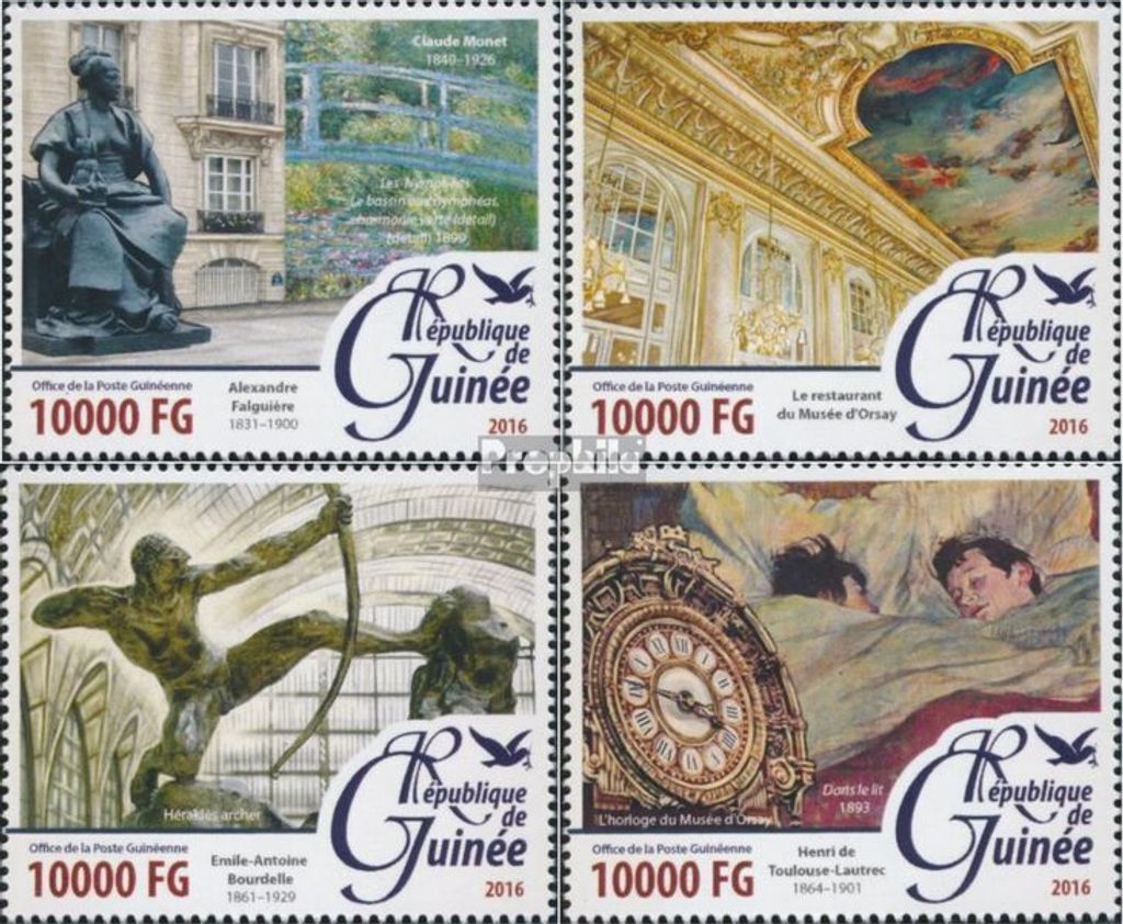 Briefmarken Guinea 2016 Mi 11623-11626 (kompl. Ausgabe) postfrisch Das Orsay-Museum