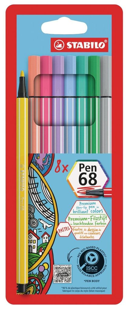 Stabilo® 68/8-01, rotulador de fibra, color pastel, Imagen del producto 