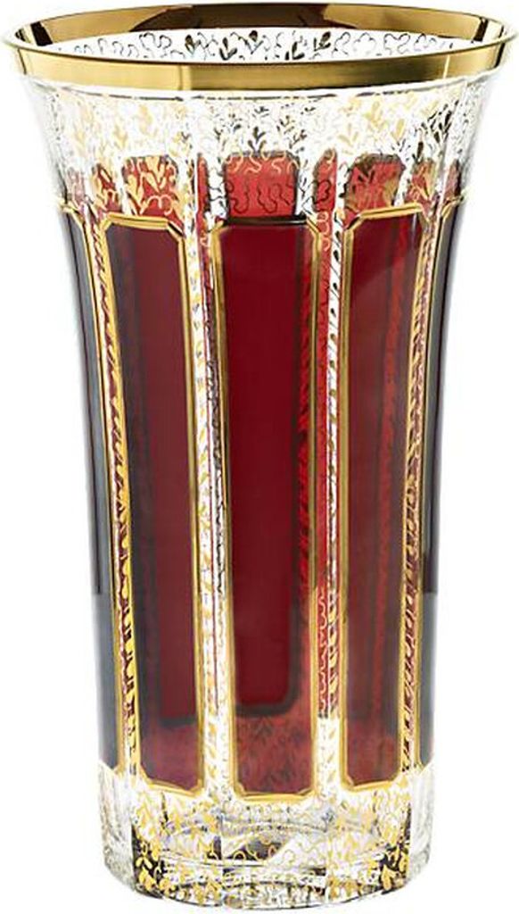 Vase Red Queen 23 cm, Rot/Gold, aus Glas