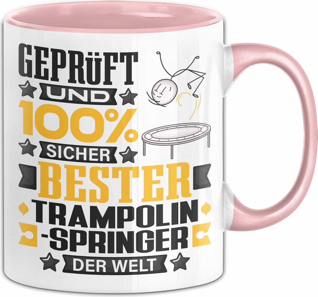 Trampolinspringer Geschenk Lustiger Spruch für Trampolinspringer Geschenkidee Bester Trampolinspringer Der Welt (Rosa)