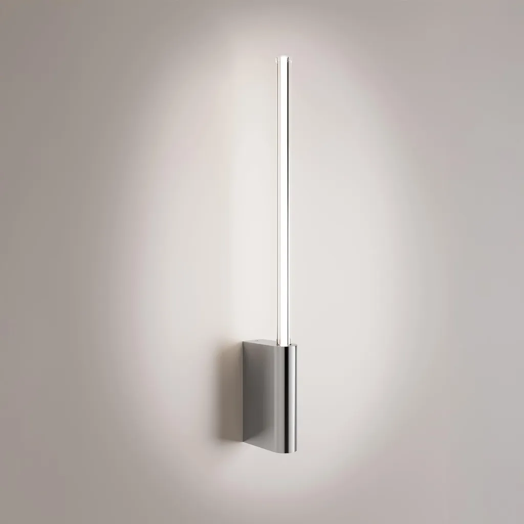 Applique Murale LED Fine en Polycarbonate Incassable Chrome Poli 50cm