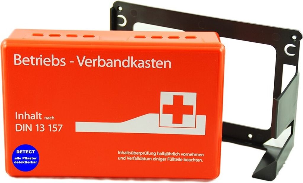 Gramm Erste Hilfe Verbandkoffer MINI- DETECT für Food- und Lebensmittelindustrie DIN 13 157:2021-11 Größe