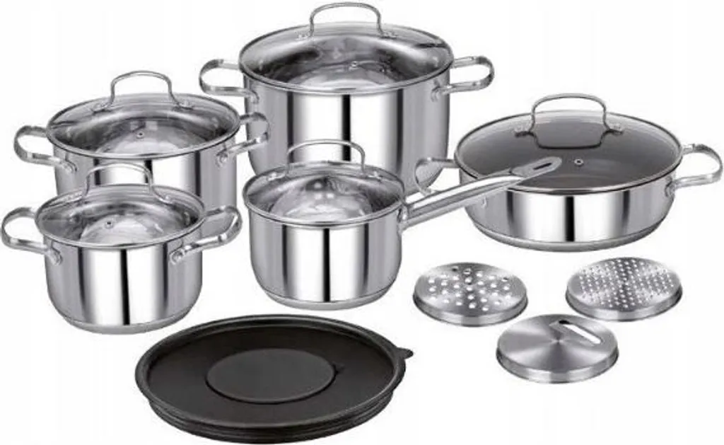 Batteria Pentole Smile MGK-22 Acciaio Inox 14 Pezzi Induzione