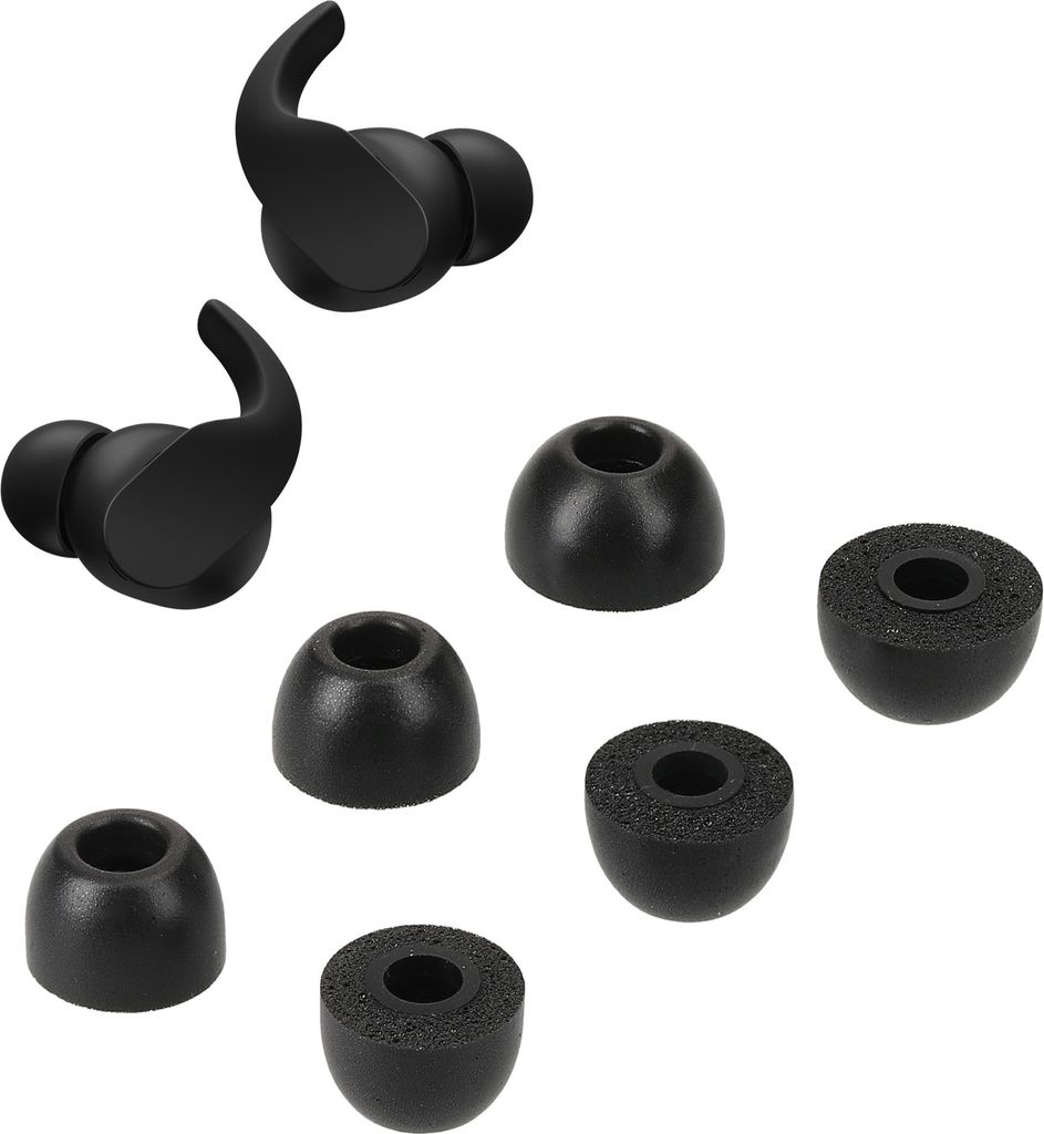 kwmobile 6x Ersatz In Ear Kopfhörer kompatibel mit Beats Fit Pro - 3 Größen - Polster Ohrstöpsel In-Ear Ohrhörer - Schwarz