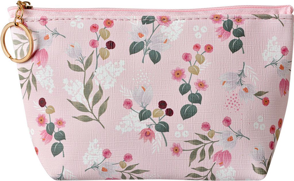 Clayre & Eef Damenkulturtasche 21x5x13 cm Rosa Synthetisch Blumen