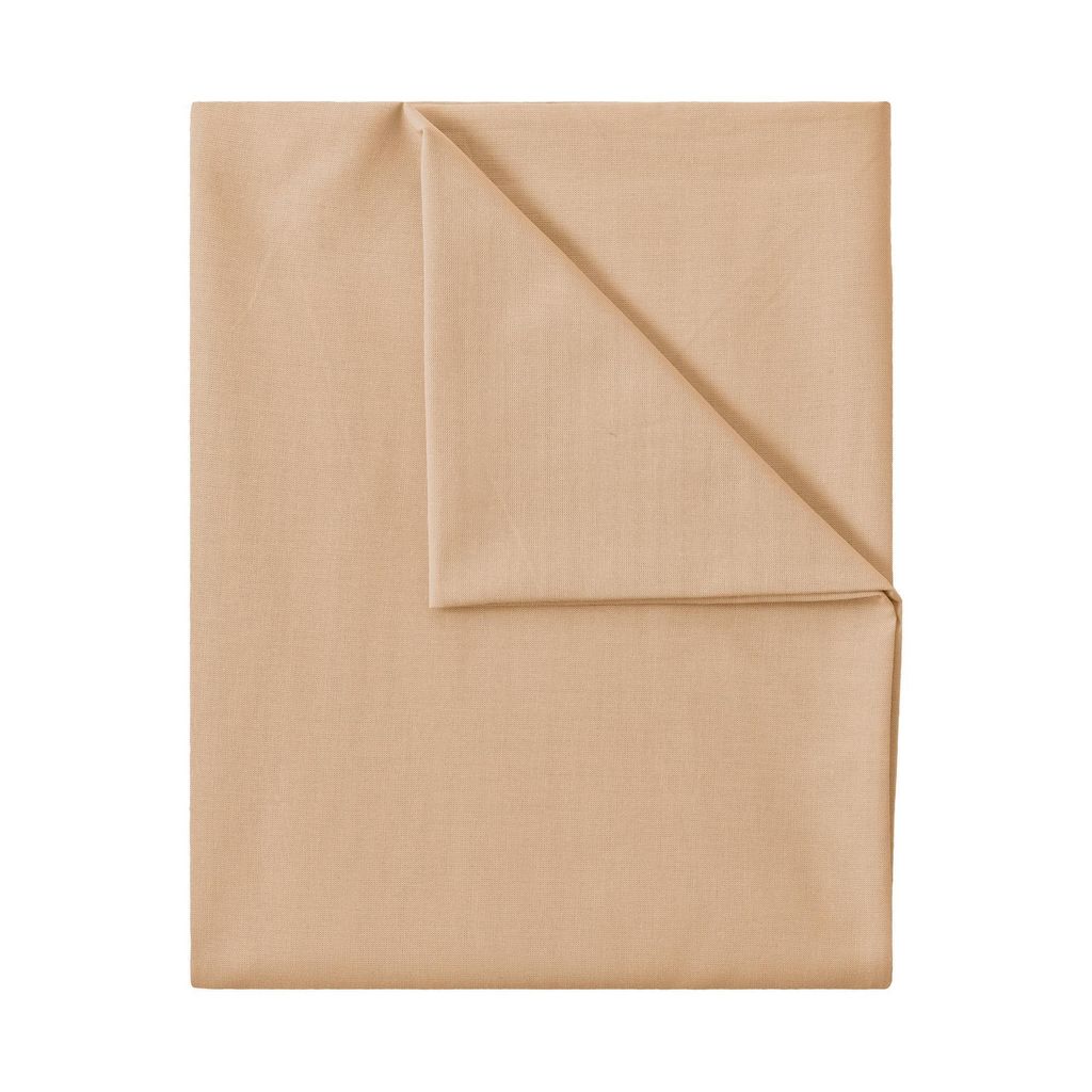 Bettlaken Betttuch 100% Baumwolle ohne Gummizug, 150x250 cm, Sand