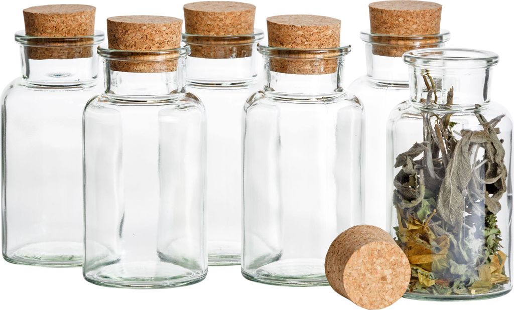 12er Set Gewürzgläser 300ml + Korken, Aufbewahrung von Tee, Produktbild 2