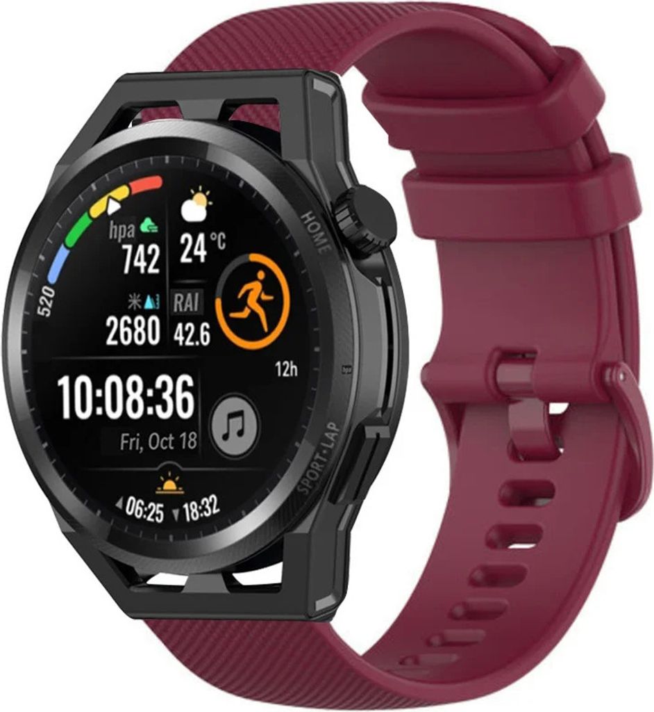 Strap-it Huawei GT Luxus Armband Silikon (Dark Rot)