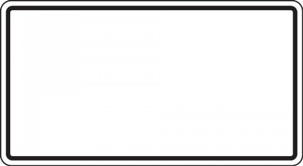 Verkehrszeichen blanko, weiß/schwarz, Aluminium RA2, reflektierend, 231x420mm