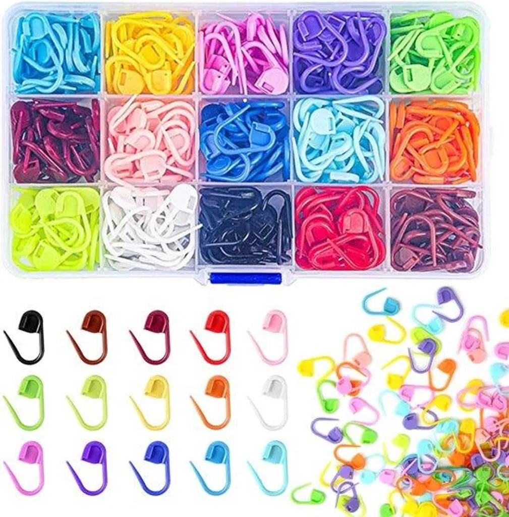 Marqueurs de maille multicolores 300 pièces refermables crochet tricot