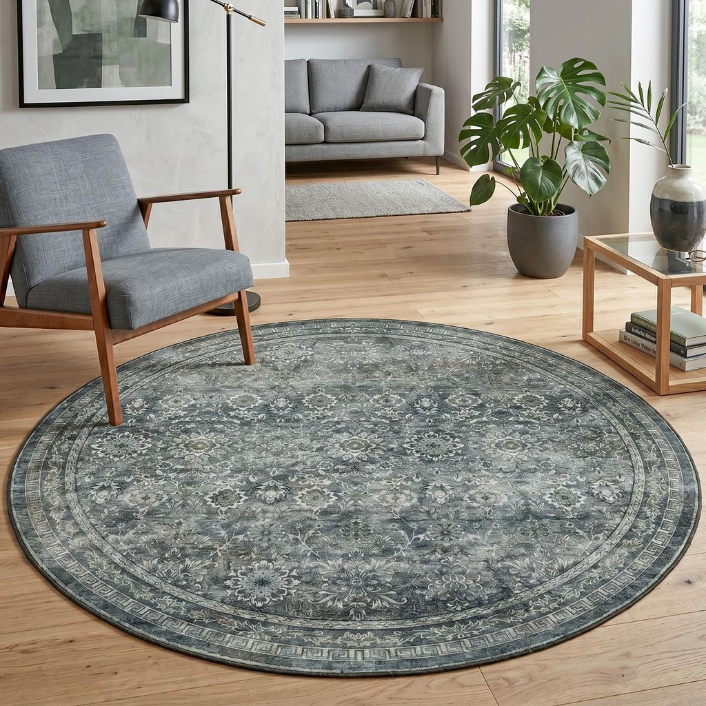 Homebyhome, pratelný koberec, vintage styl, kulatý koberec, Obrázek produktu 