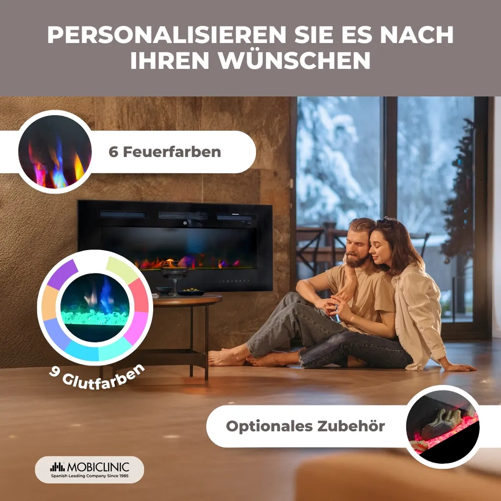 Cheminée électrique anti-surchauffe pour un chauffage sécurisé WiFi