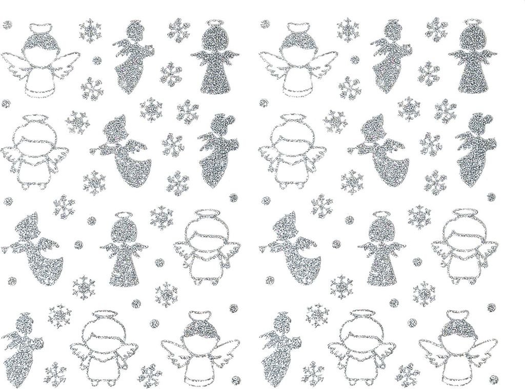 Oblique Unique 84 Weihnachts Sticker Glitzernd Aufkleber für Weihnachten Geschenk Deko - Engel Mix