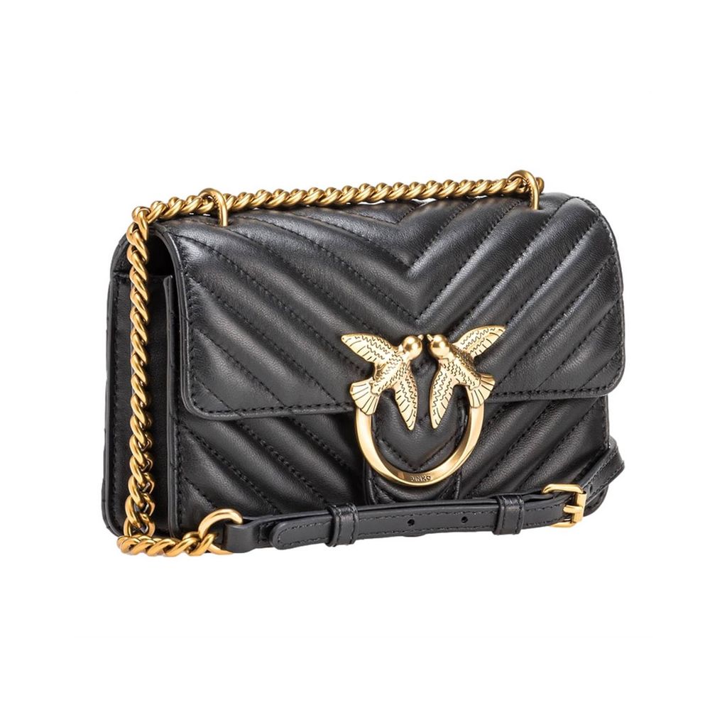 PINKO Borsa Donna Love Baby Puff Sheep Nappa Logo Oro Colore Nero Z99Q